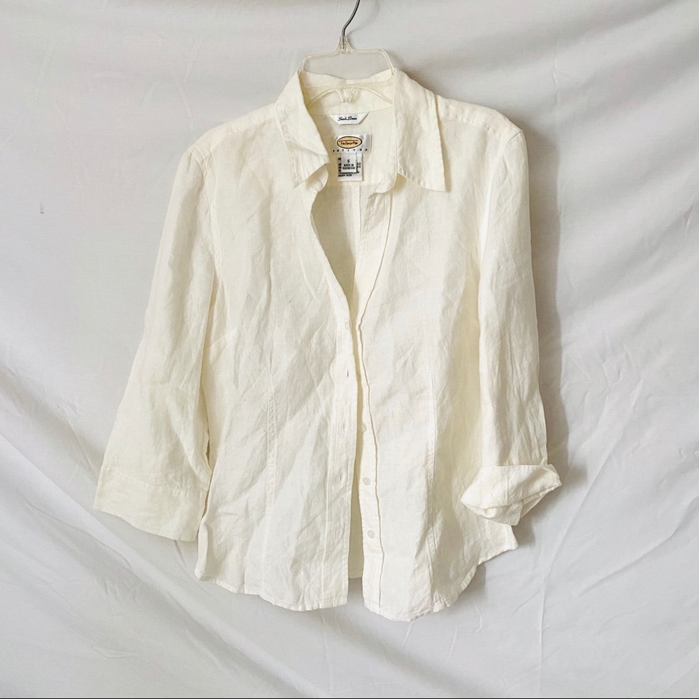 Talbots White Button Down Top